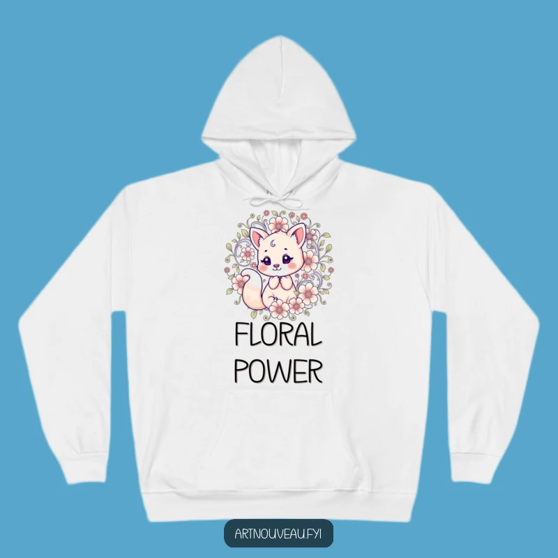 Funny Floral Fox Hoodie: Cozy Animal Sweatshirt, Whimsical Floral Gift