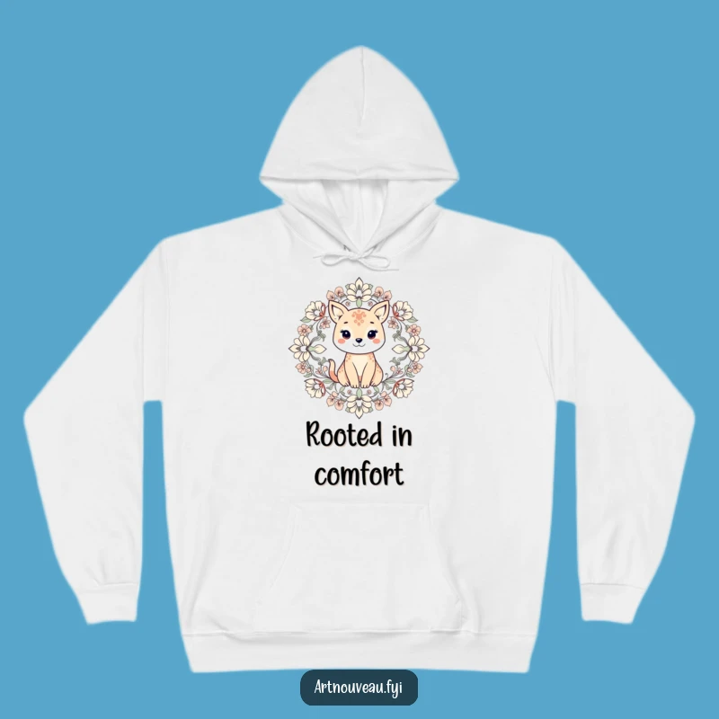 Funny Animal Floral Hoodie, Cozy Symmetrical Nature Sweatshirt Gift