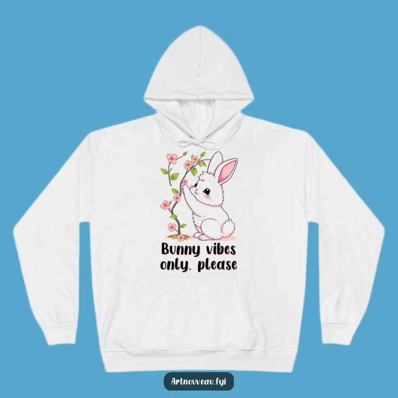 Funny Bunny Bloom Hoodie: Cozy, Elegant Curves, Blooming Vine, Ultimate Funny Gift