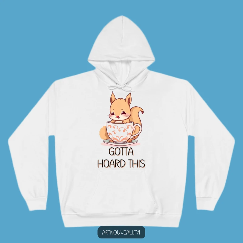 Funny Squirrel Hoodie - Cozy Happy Sips Spiraling Cup Sweatshirt