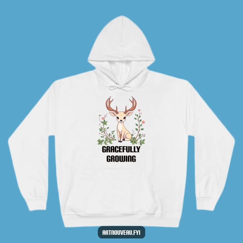 Funny Antlered Animal Hoodie: Cozy Nature Sweatshirt, Artistic Gift