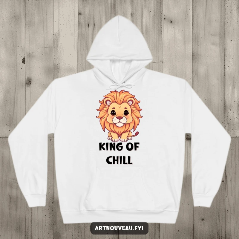 Funny Lion Hoodie: Cozy comfort meets majestic art with this serene lion design, perfect for art lovers seeking a funny statement.