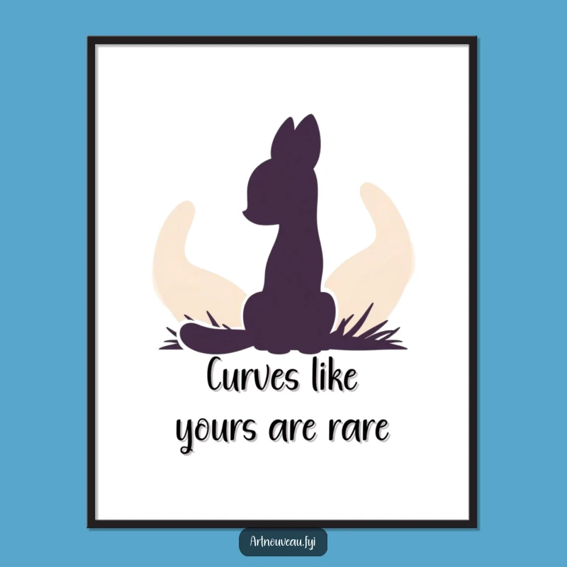 Funny Free Printable Wall Art: Animal Silhouette Organic Curves Minimalist Downloadable Decor