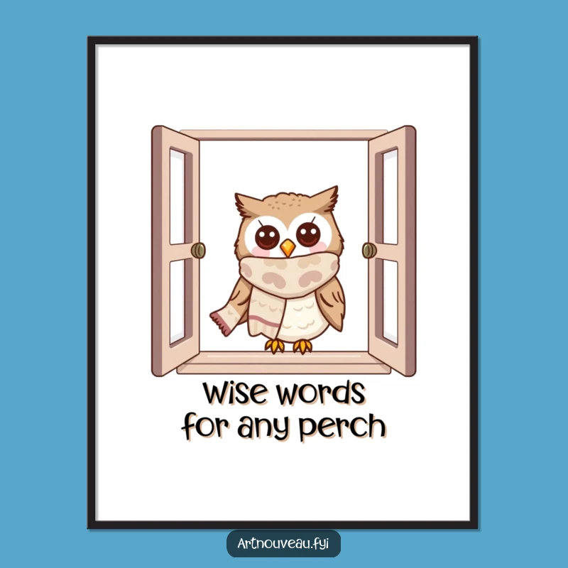 Free Printable Owl Wall Art: Funny Owl Window Peek Downloadable Home Decor