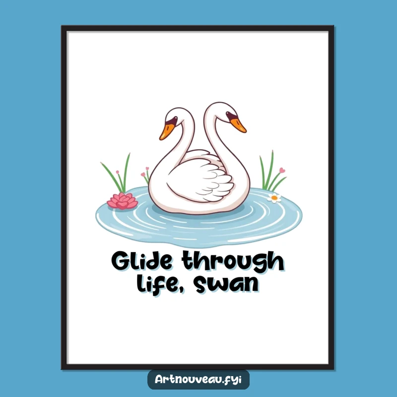 Free Printable Swan Wall Art: Elegant Design Downloadable Decor for Serene Spaces