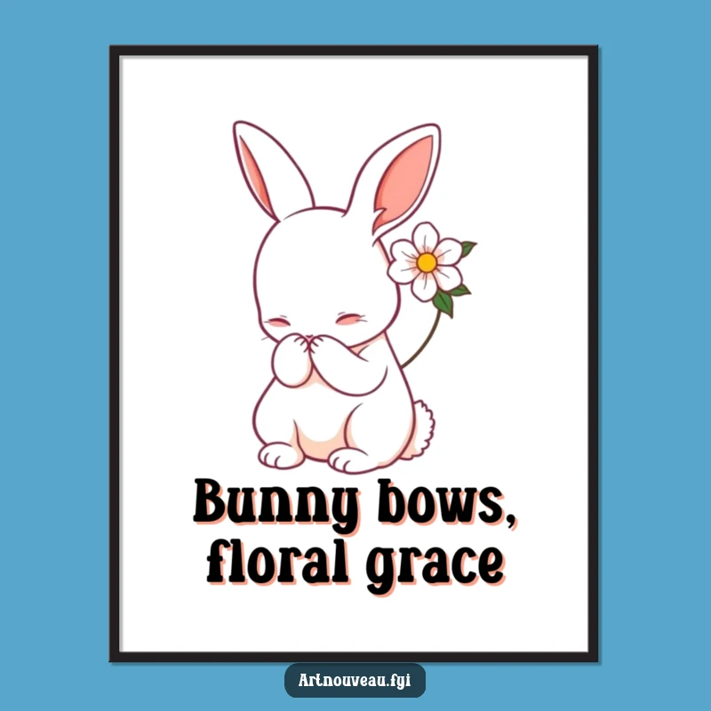 Free Printable Wall Art: Art Nouveau Rabbit Decor Downloadable Art