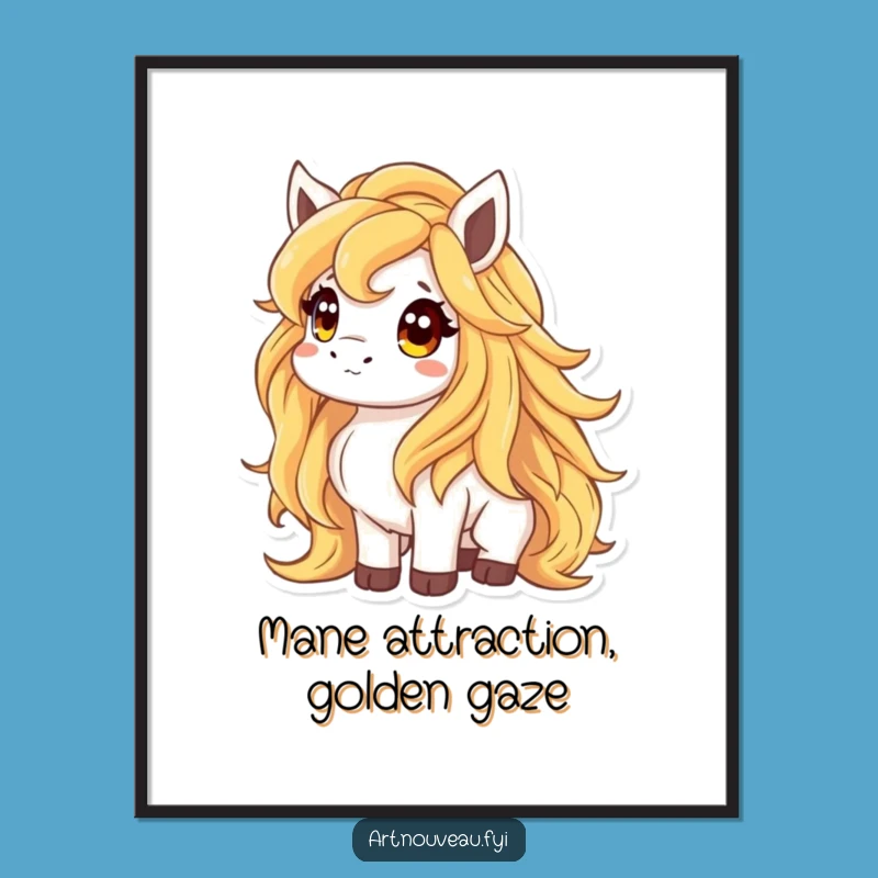 Free Printable Wall Art: Golden Mane Animal Curious Look Downloadable Art, Majestic Decor