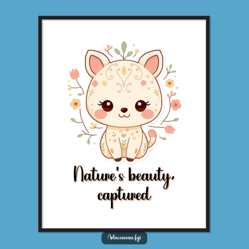 Free Printable Wall Art: Sweet Nature Pattern Animal Smiling Downloadable Art, Funny Decor