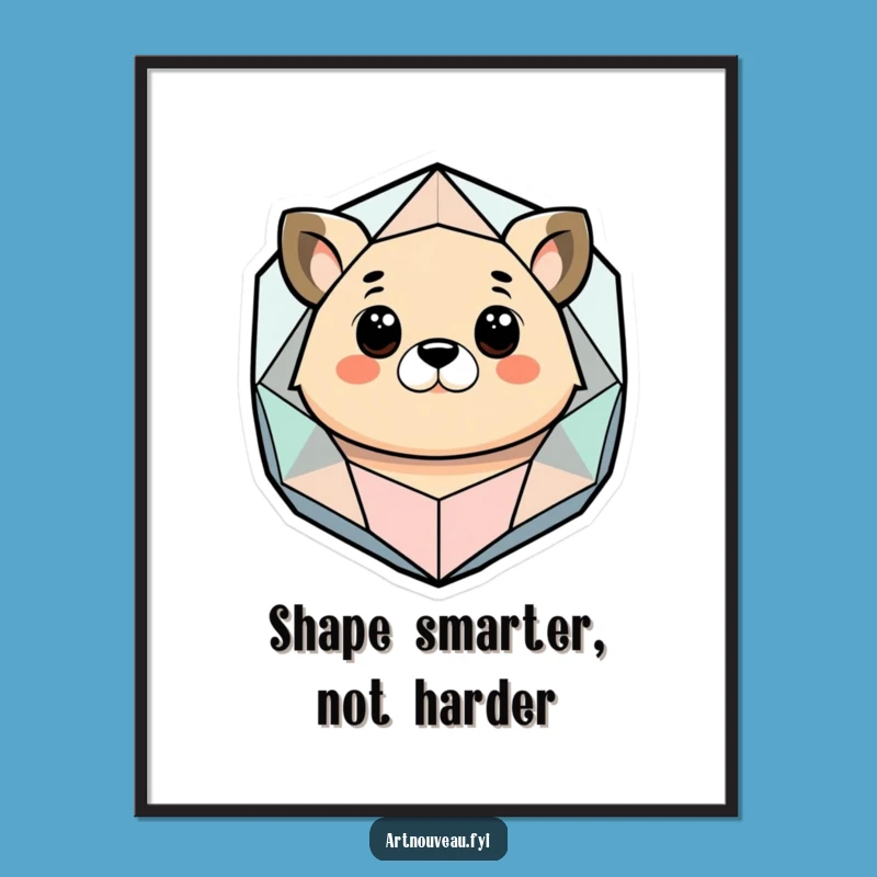 Free Printable Wall Art: Funny Animal Gazing at Shape - Quirky Downloadable Decor