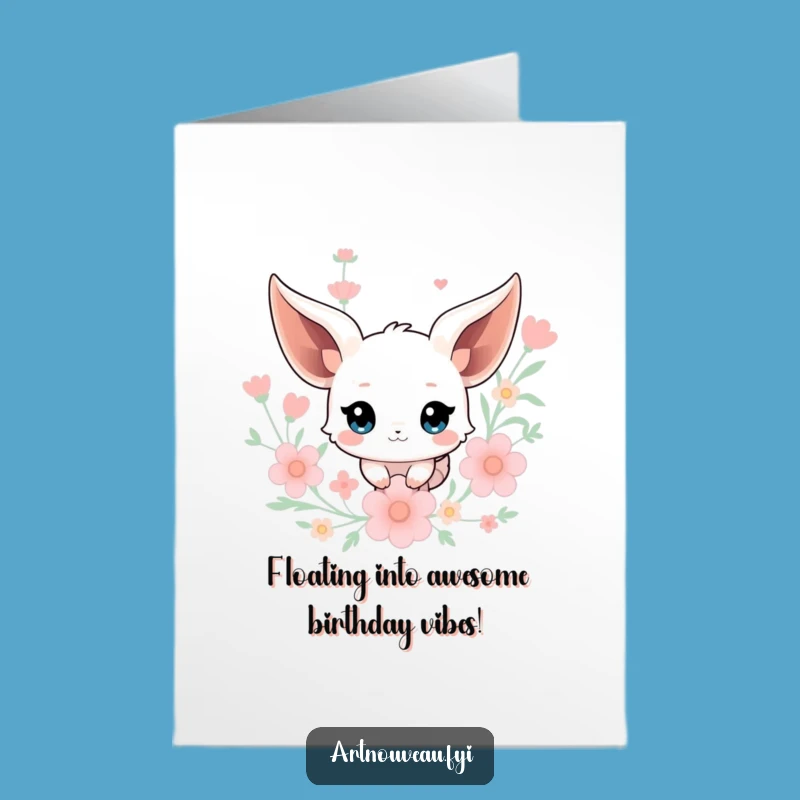 Free Printable Birthday Card: Floating Creature Design, Downloadable Funny Gift for Dreamers