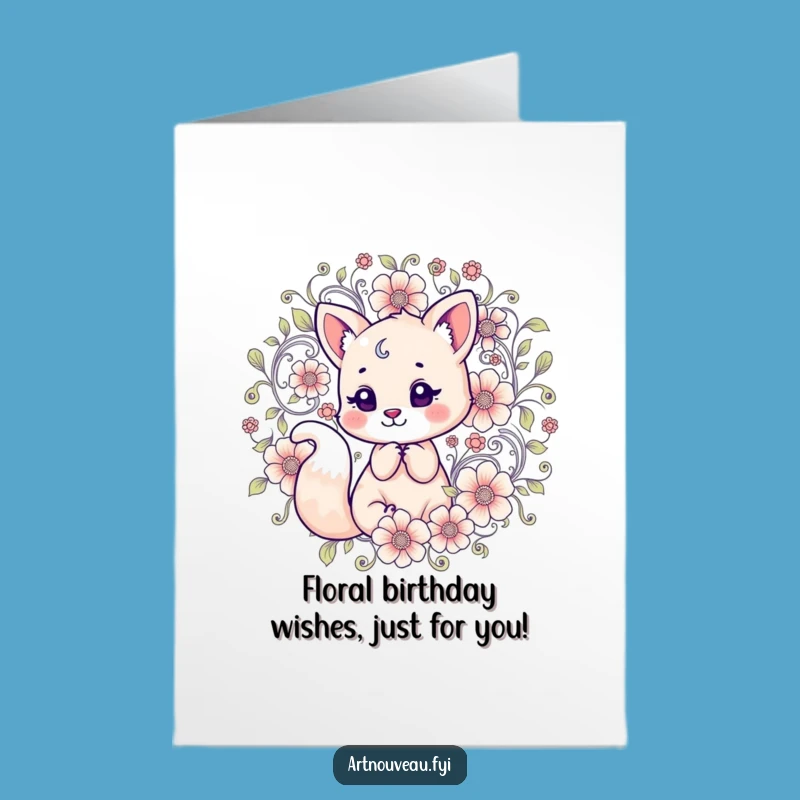 Free Printable Birthday Card: Funny Animal & Floral Design for a Joyful Celebration
