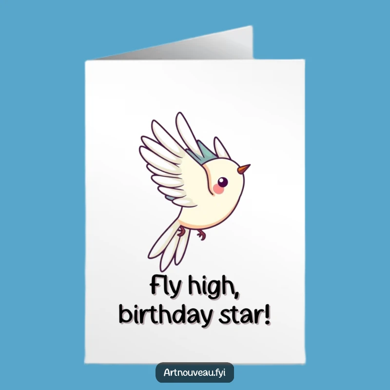Free Printable Birthday Card: Soaring Bird Tail Feathers Funny Downloadable Gift