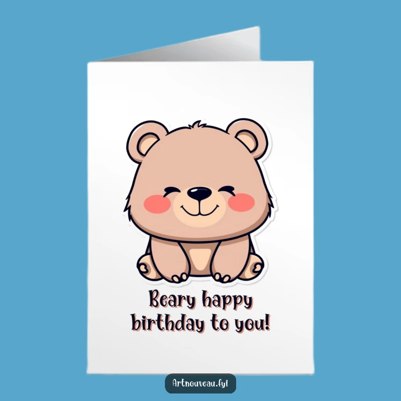 Free Printable Bear Birthday Card: Whimsical Smile Downloadable Gift for Joyful Celebrations