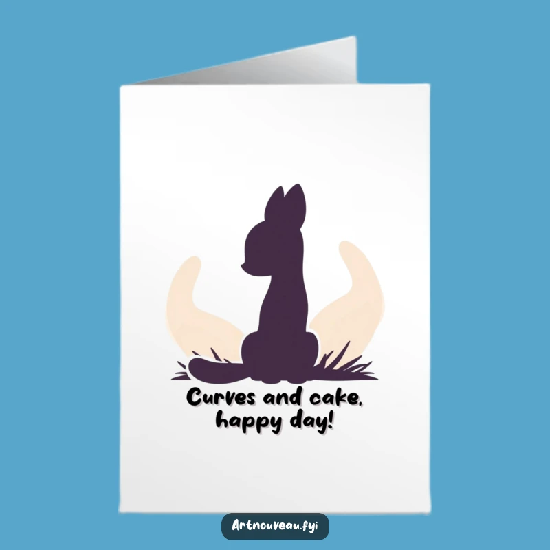 Free Printable Birthday Card: Animal Silhouette Organic Curves Funny Downloadable Gift