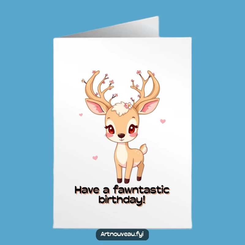 Free Printable Birthday Card: Whimsical Deer Fun Downloadable Gift