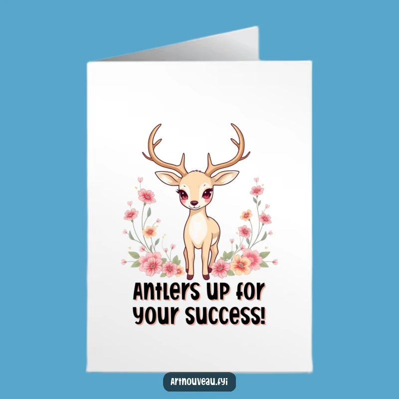 Free Printable Congrats Card: Graceful Deer Funny Downloadable Gift for Special Moments