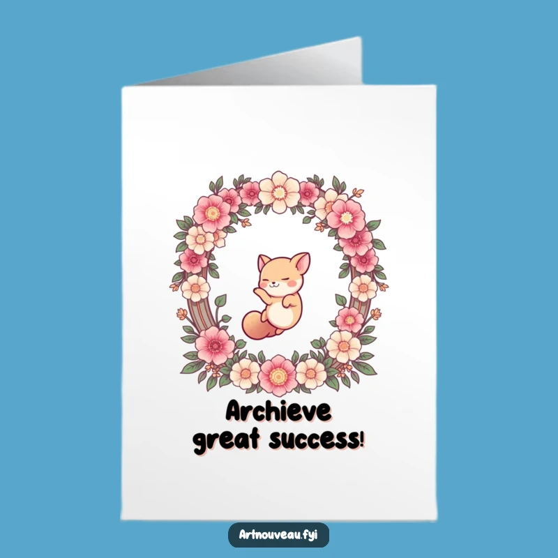 Free Printable Congrats Card: Adorable Animal Floral Arch Dive Funny Downloadable Gift