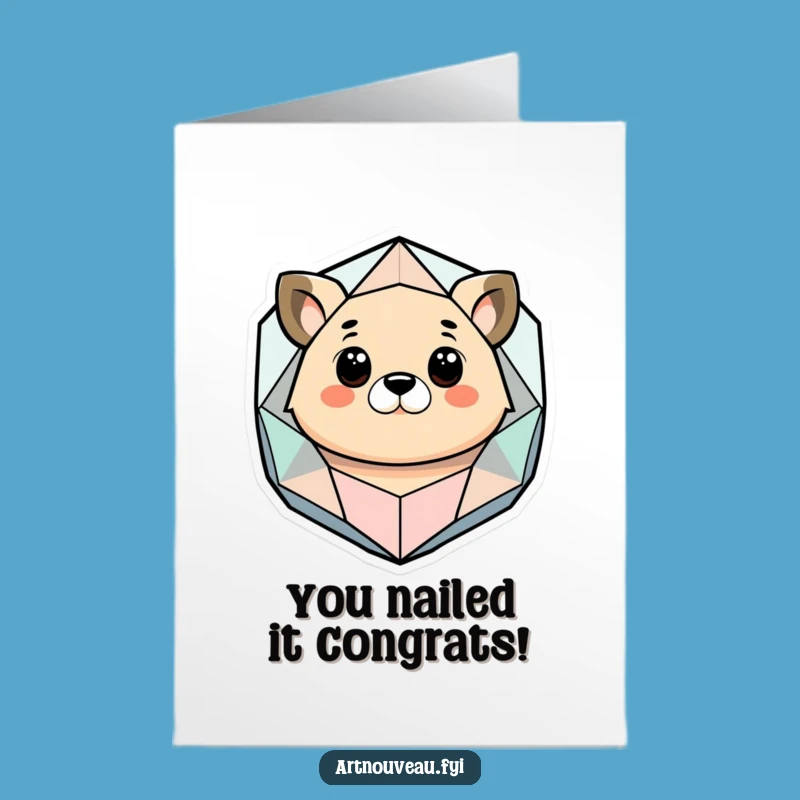 Free Printable Congrats Card: Animal's Odd Look at Shape - Funny Downloadable Greeting