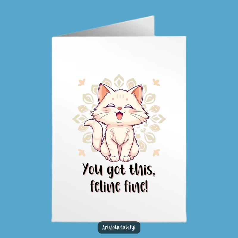 Free Printable Congrats Card: Delighted Cat Funny Downloadable Gift for Any Achievement