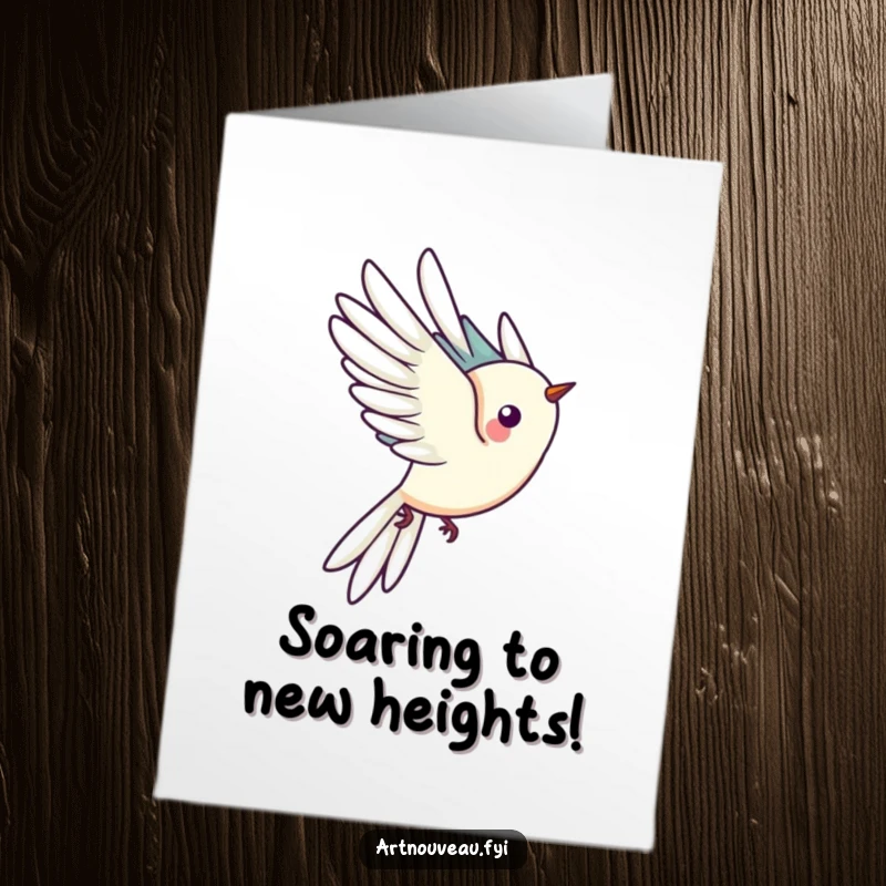 Funny Free Printable Congratulations Card: Elegant Bird with Long Tail Feathers, DIY Gift