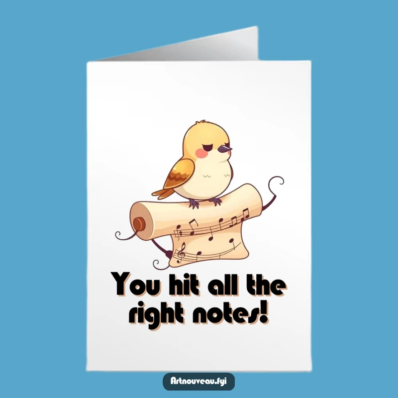 Free Printable Congrats Card: Harmonious Bird Design, Downloadable Funny Achievement Gift