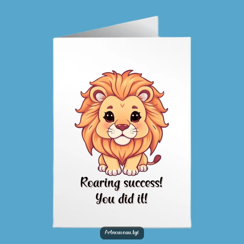 Free Printable Congrats Card: Majestic Lion Design, Downloadable Funny Achievement Gift