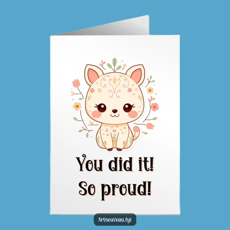 Free Printable Congrats Card: Nature Animal Pattern Joyful Downloadable Gift for Any Occasion