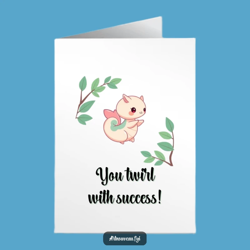 Free Printable Congrats Card: Nature Curves Creature Spin Downloadable Gift