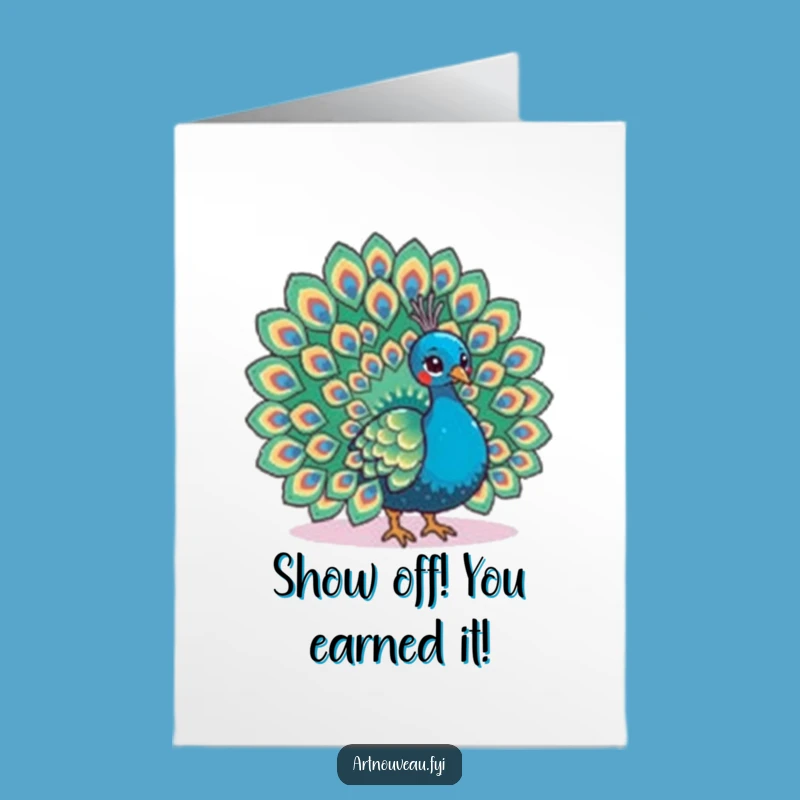Free Printable Congrats Card: Proud Peacock Fan Downloadable Gift