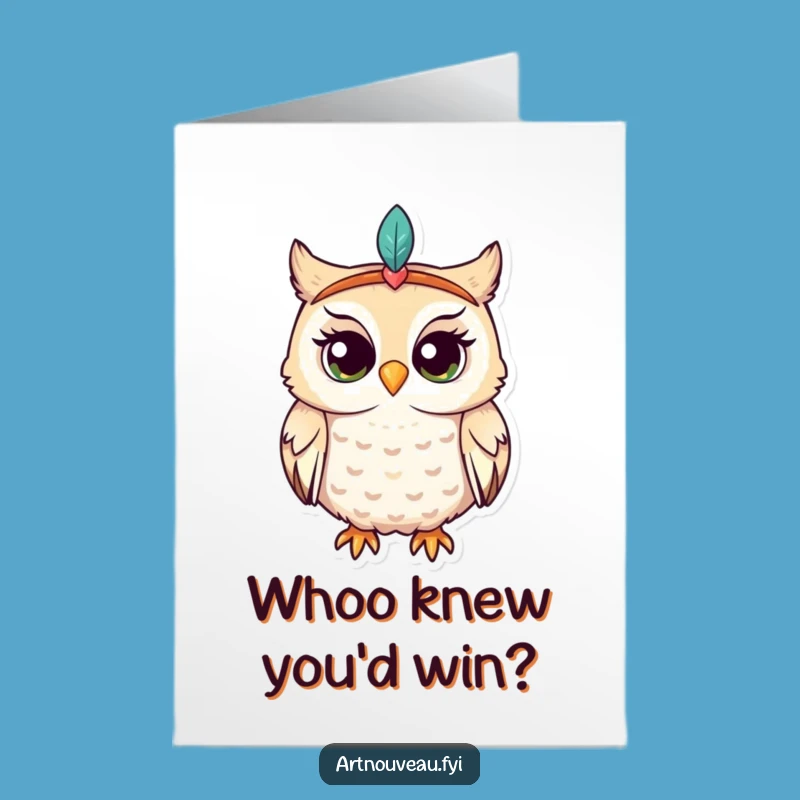 Free Printable Congrats Card: Quirky Owl Celebration Downloadable Gift