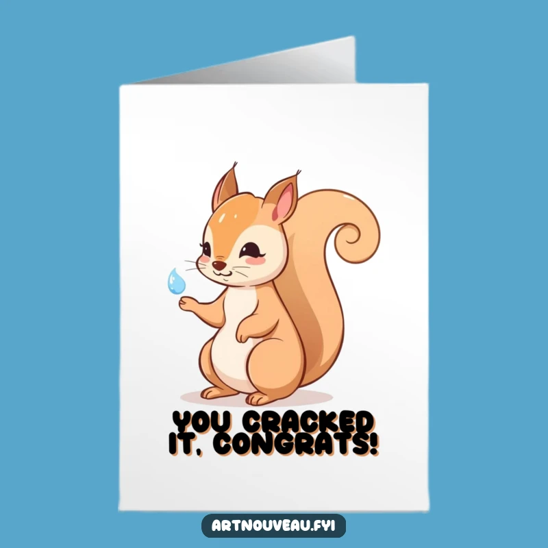 Free Printable Squirrel Card: Elegant Congratulations Downloadable Gift for Any Occasion