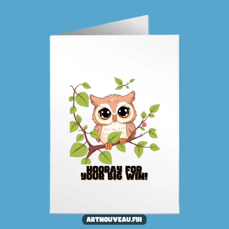 Free Printable Owl Congratulations Card - Cute Peek-a-Boo Owl Downloadable for Any Win