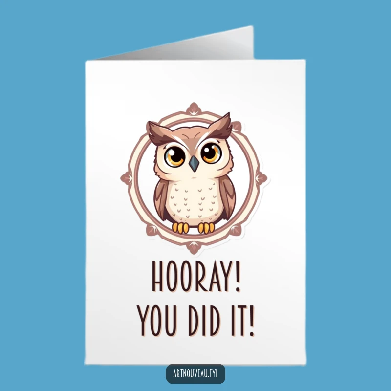Free Printable Owl Congratulations Card - Expressive Eyes Downloadable DIY Gift