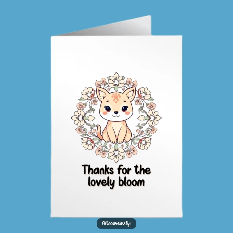 Free Printable Thank You Card: Animal & Floral Thanks - Funny Greeting