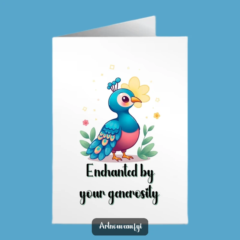 Free Printable Thank You Card: Enchanted Peacock Magic Bloom Funny Gift