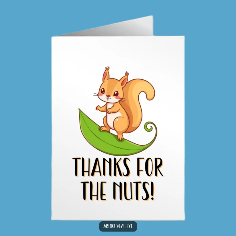 Free Printable Thank You Card: Squirrel Balance - Funny Downloadable Gift