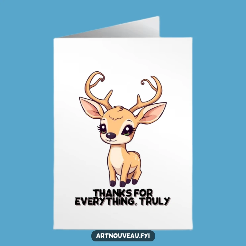 Free Printable Thank You Card: Grateful Deer Wonder Funny Downloadable Gift