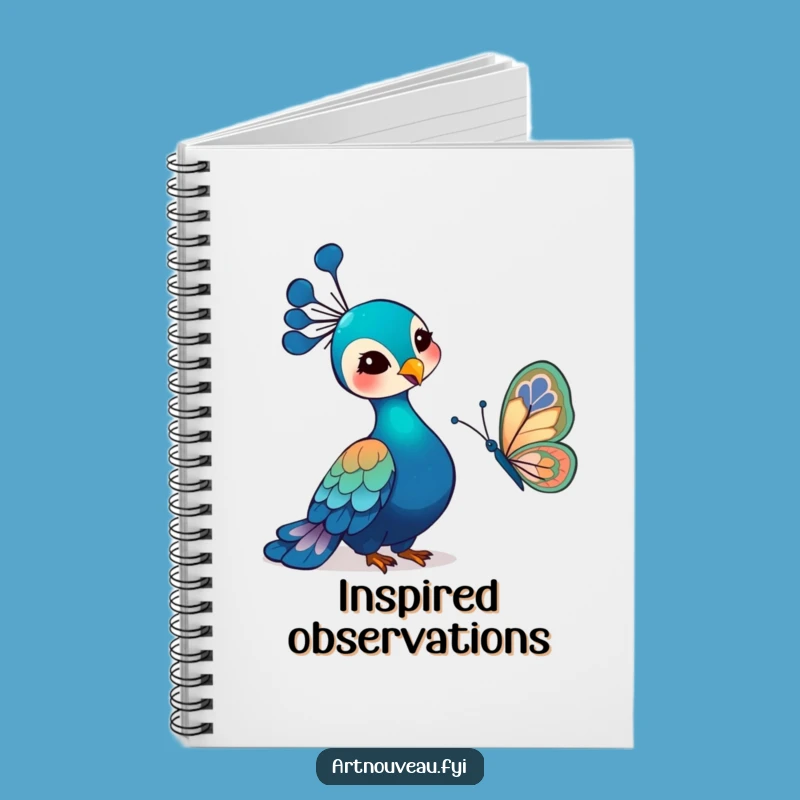 Funny Art Nouveau Peacock Notebook: Journal Gentle Bird Art, Great Funny Gift