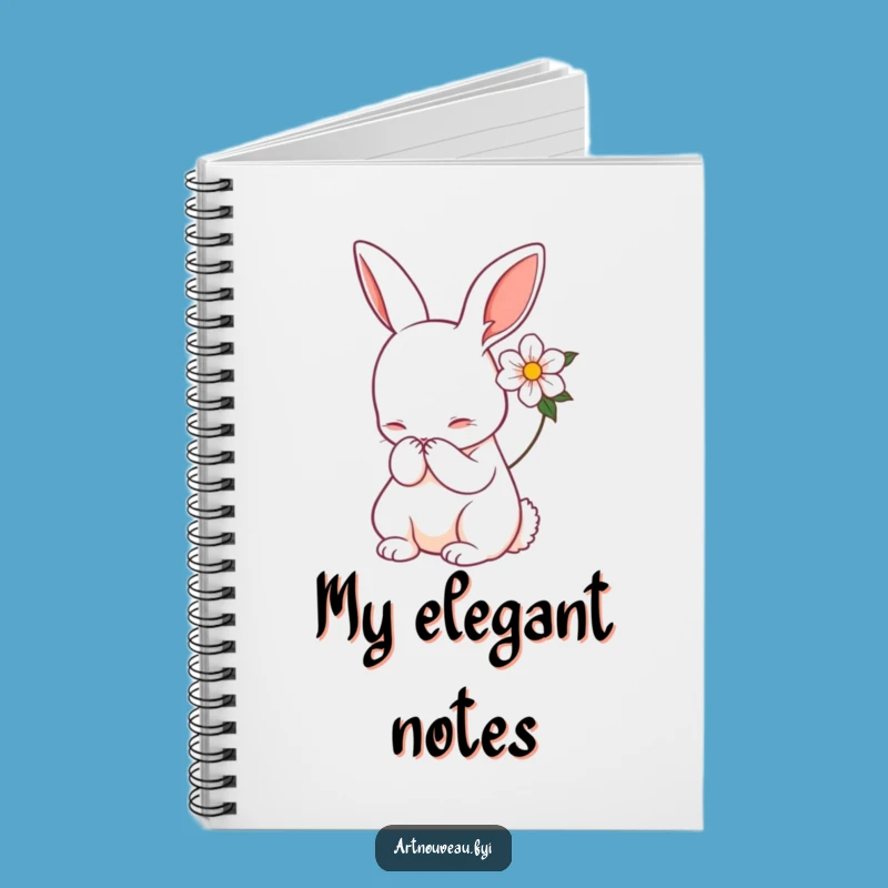 Funny Art Nouveau Rabbit Notebook - Graceful Bow Journal, Creative Funny Gift Idea