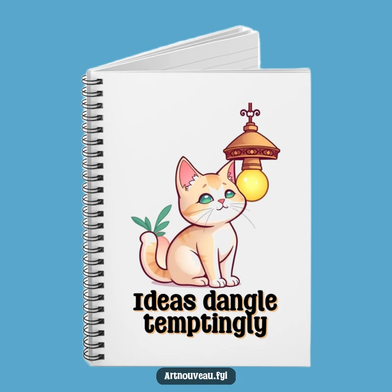 Funny Cat Lamp Notebook, Curious Feline Journal, Perfect Funny Gift