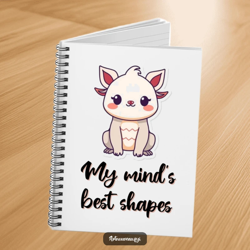 Funny notebook with a smiling creature's organic silhouette cover, ideal for jotting down ideas with a touch of nature's humor.