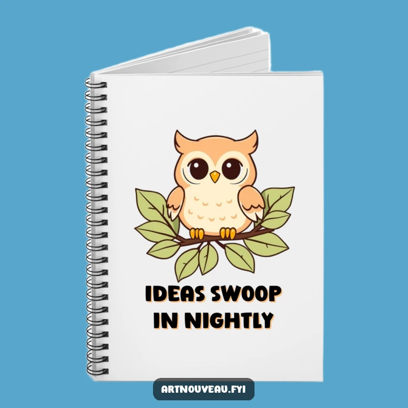 Funny Owl Notebook: Playful Journal, Stylized Leaves, Perfect Gift