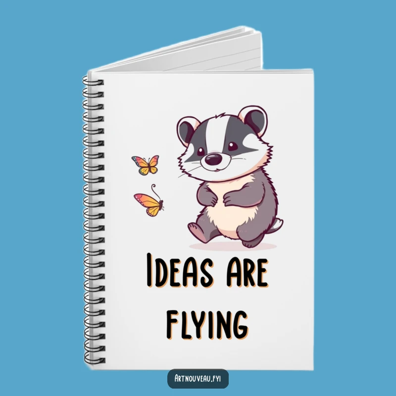 Funny Badger Notebook - Linework Journal, Playful Chase Diary