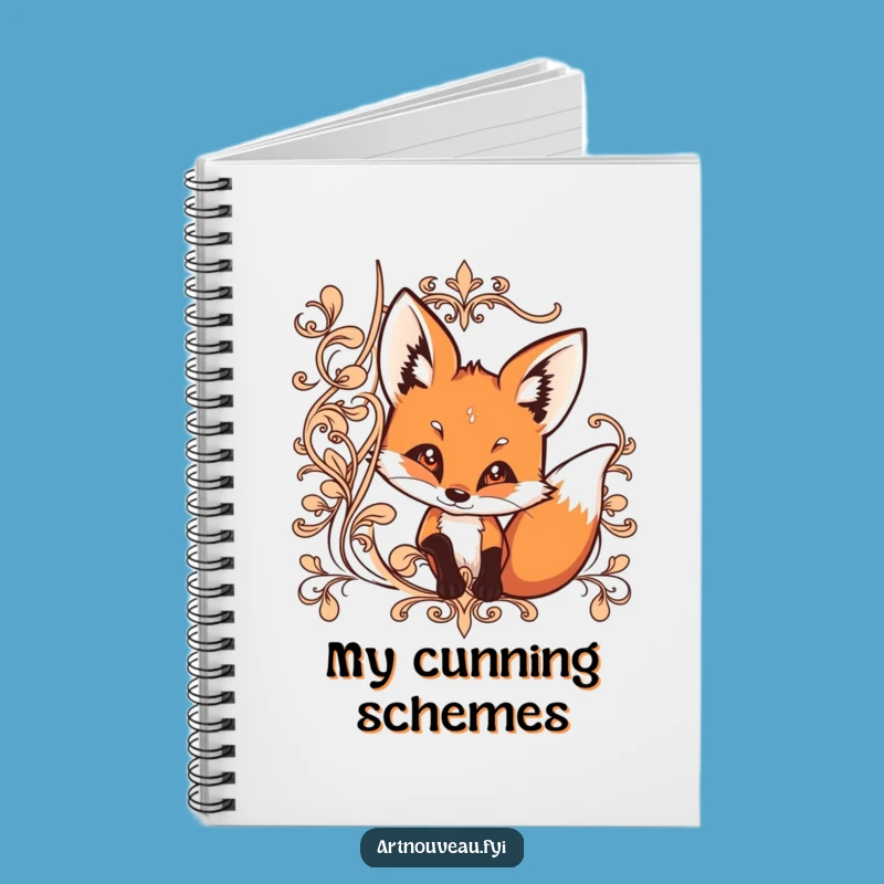 Funny Fox Peek Notebook: Journal, Curious Fox, Ornate Art, Creative Funny Gift