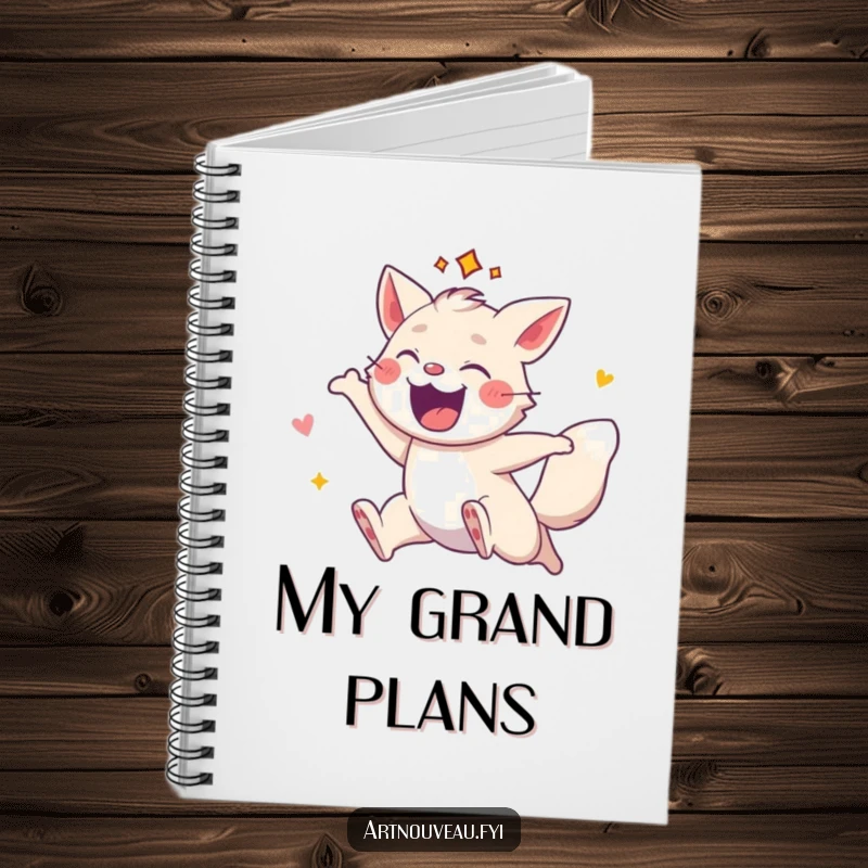 Funny notebook cover featuring an energetic animal leaping with decorative flair, perfect for jotting down inspired thoughts.