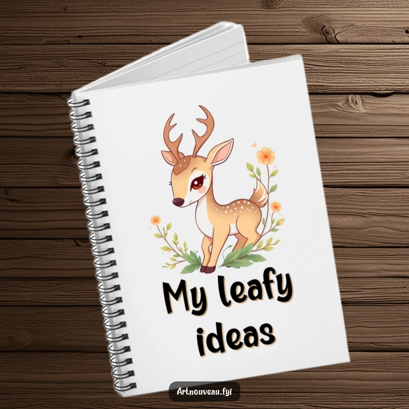 Funny Deer Notebook: A journal adorned with a graceful deer and decorative foliage, ideal for nature lovers to write their thoughts.