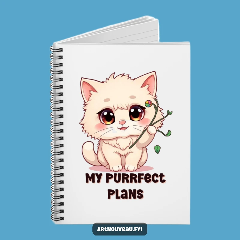 Funny Fluffy Cat Notebook: Cute Kitty Journal for Notes & Doodles