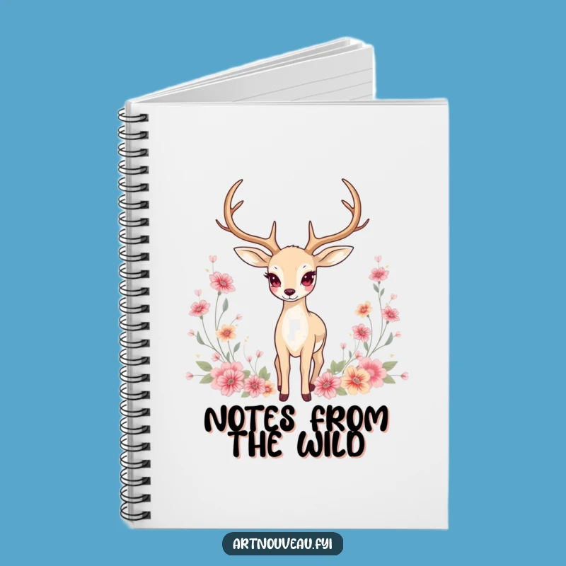Funny Deer Notebook: Graceful Journal, Floral Motifs, Perfect Gift