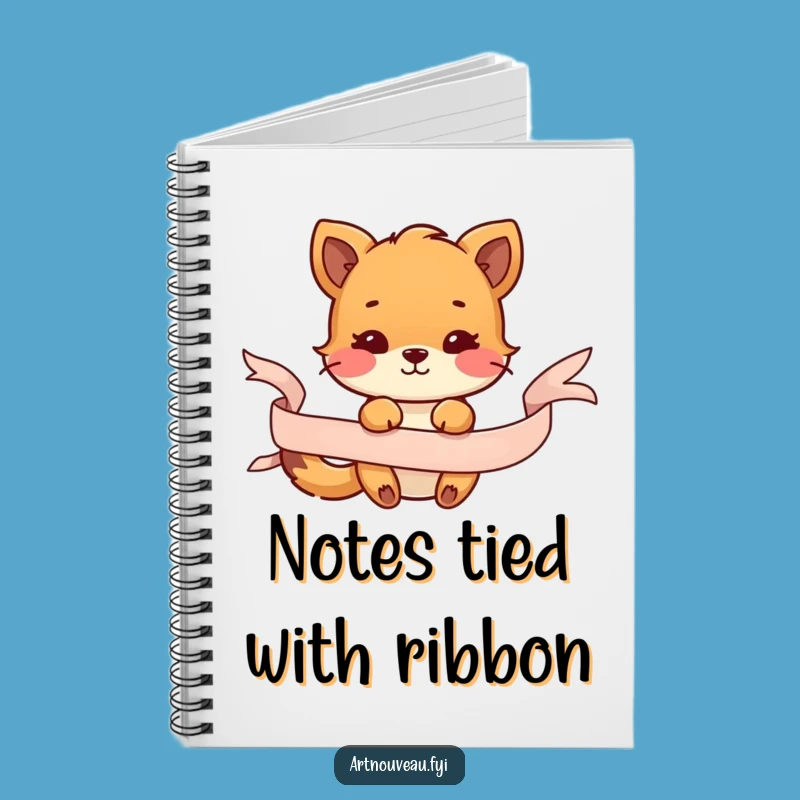 Funny Animal Ribbon Notebook, Playful Creature Journal, Creative Gift