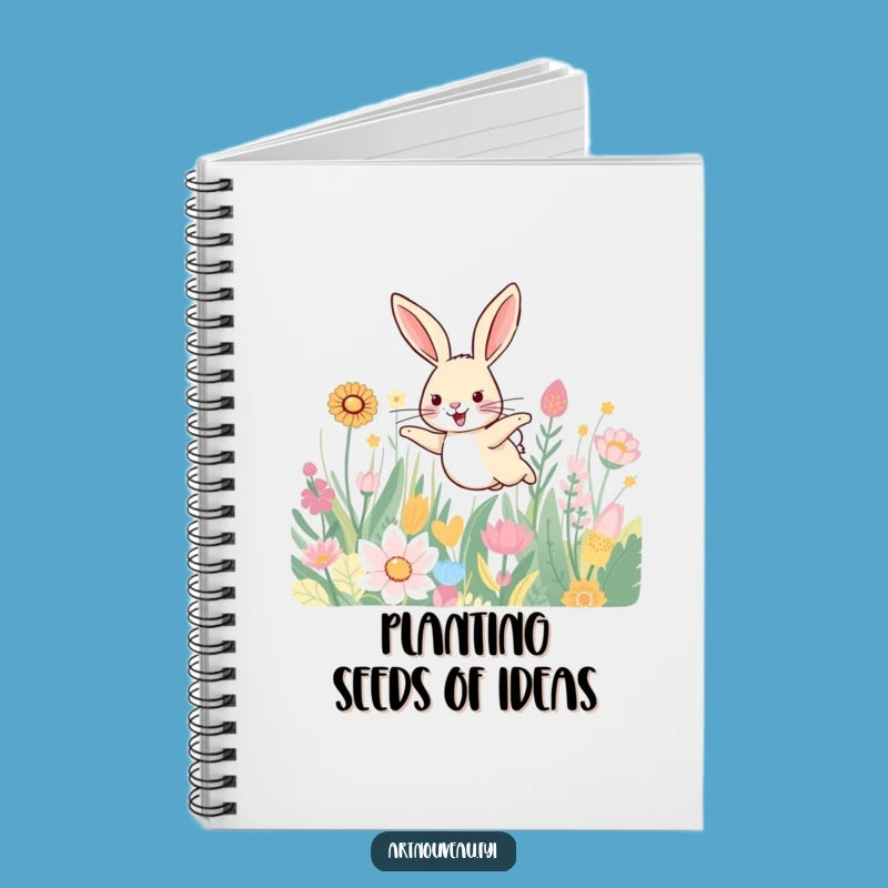 Funny Hare Notebook - Patterned Plants Journal, Joyful Diary